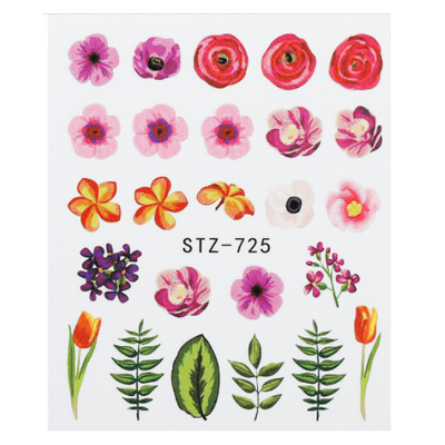 Nail Art Water Decal Flowers - 725