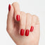 hands wearing N25 Big Apple Red Gel Polish by OPI