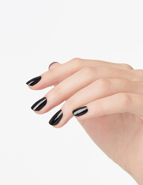 hands wearing T02 Black Onyx Gel Polish by OPI