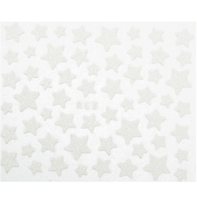 Nail Art Stickers Glittery Stars - White