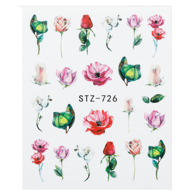 Nail Art Water Decal Flowers - 726