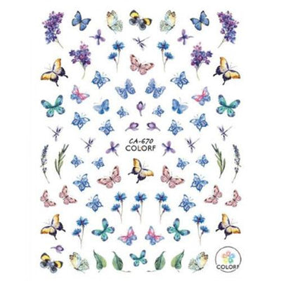 Nail Decal Sticker Butterflies - CA670