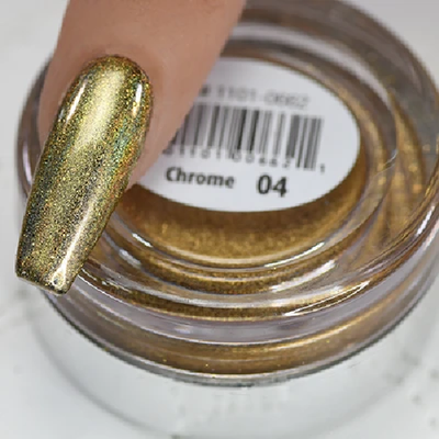 Cre8tion Nail Art Chrome Powder 1g - 04 Gold Hologram Metallic