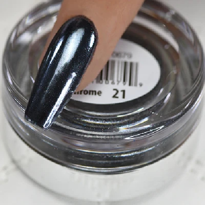 Cre8tion Nail Art Chrome Powder 1g - 21 Silver Black