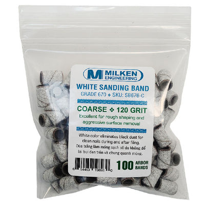 Milken White Sanding Band - Coarse 120 Grit 100ct