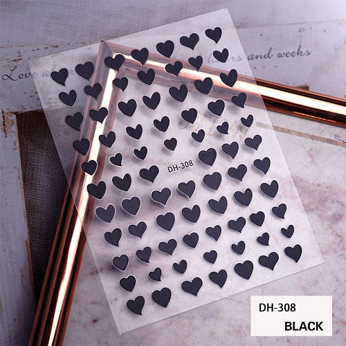 Nail Decal Sticker Valentines - DH308 Black