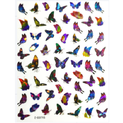 Nail Decal Sticker Butterflies - D3715