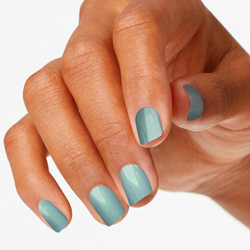 hands wearing D57 Sage Simulation Gel Polish by OPI