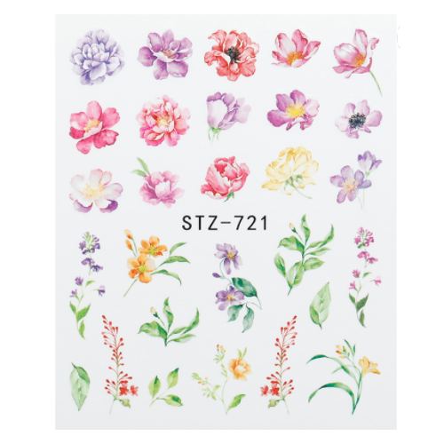 Nail Art Water Decal Flowers - 721