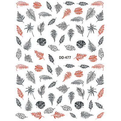 Nail Art Sticker Feathers - DD477