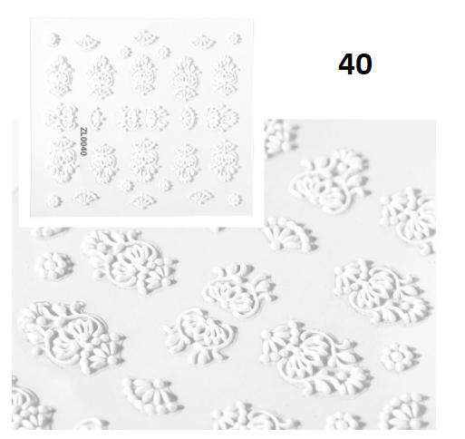 5D Nail Decal Sticker Floral - 40