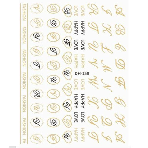 Lettering Nail Decal Stickers
