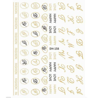 Lettering Nail Decal Stickers