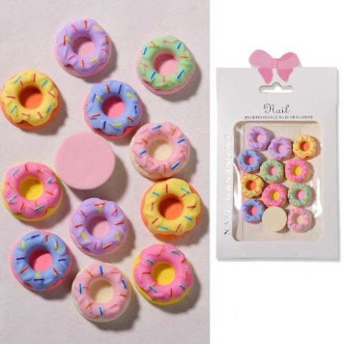 Kawaii Nail Art Charms 12pc - Donut #17374