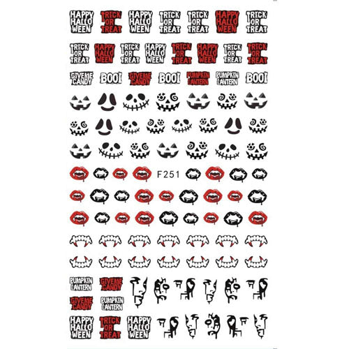 Nail Decal Sticker Halloween - F251