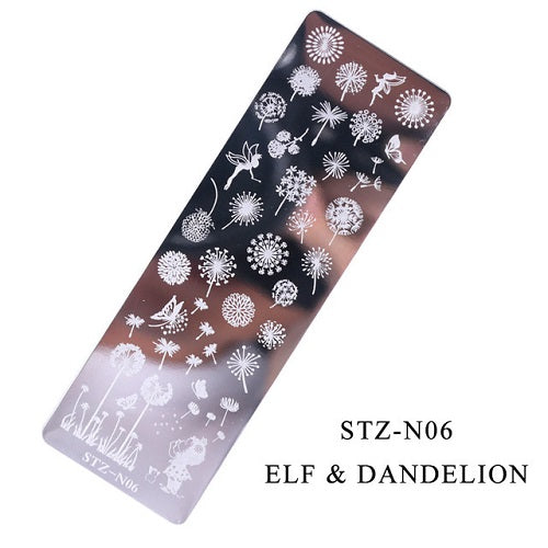 Nail Art Stamper Stencil Plates - 06 Dandelions