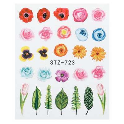 Nail Art Water Decal Flowers - 723