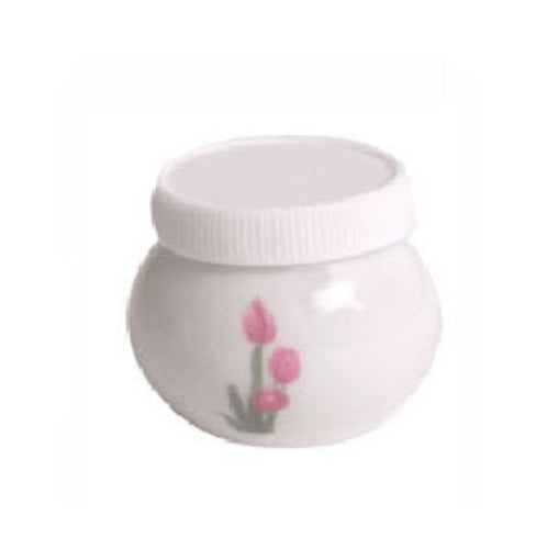 Porcelain Liquid Jar With Lid - White Floral