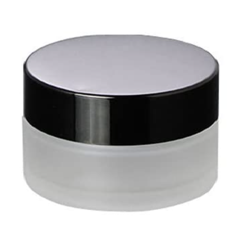 Frost Glass Jar w/ Black Lid 2.66oz (80ml)