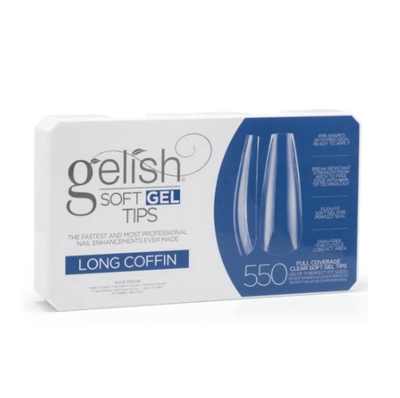 Gelish Soft Gel Tips 550ct - Long Coffin