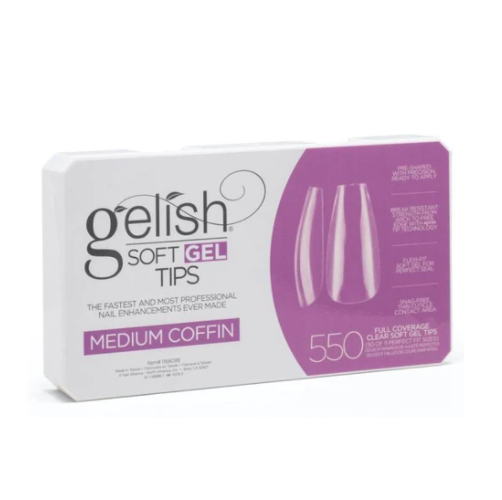 Gelish Soft Gel Tips 550ct - Medium Coffin