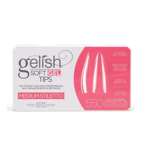 Gelish Soft Gel Tips 550ct - Medium Stiletto