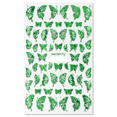 Butterfly Nail Art Decal Sticker -ZY037 Green Holographic