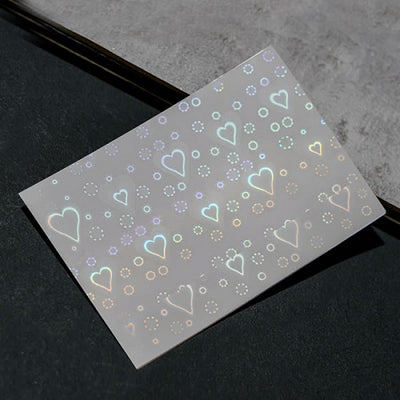 Nail Art Transparent Holographic  Sticker - Hearts #2