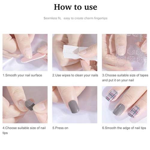 Full Cover False Artificial Nail Tips - Short Square Nude