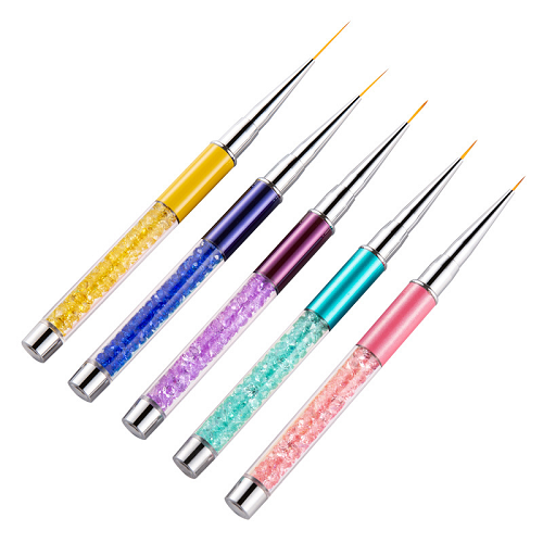 5Pcs Nail Art Liner Brushes - Assorted Colors