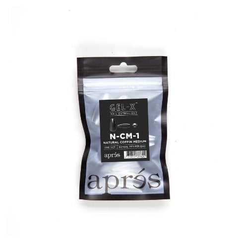 Natural Medium Coffin Refill Tips 50PC Size 1 By Apres