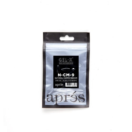 Natural Medium Coffin Refill Tips 50PC Size 9 By Apres