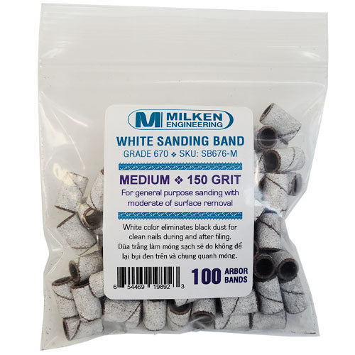 Milken White Sanding Band - Medium 150 Grit 100ct