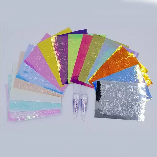 15 Sheet Holographic Butterfly Wings Decal Sticker