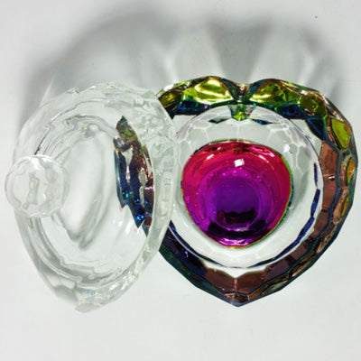 Crystal Multi-color Heart Dappen Dish Jar - Medium