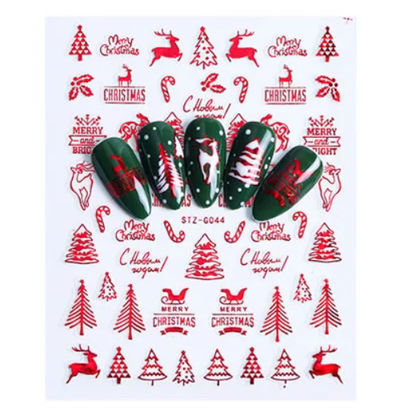 Nail Decal Sticker Christmas - Red G044