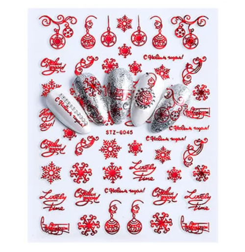Nail Decal Sticker Christmas - Red G045