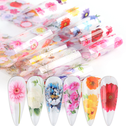 Nail Art Transfer Foil 10pk - 12 - Radiant Flowers