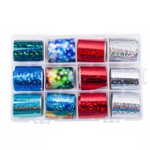 Nail Art Assorted Transfer Foil 12 pack - #6 Rainbow