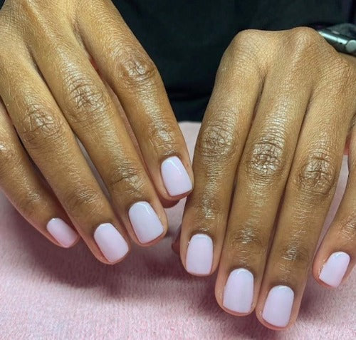 Hands Wearing 122 Soft Pink Duo By DND DC