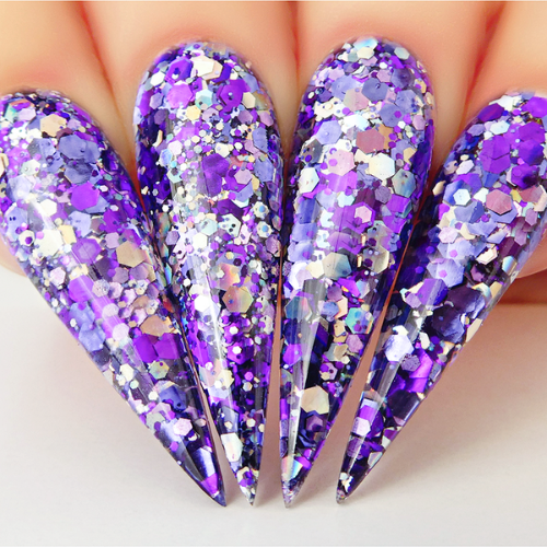 Hands wearing SP236 Amethyst Sprinkle On by Kiara Sky