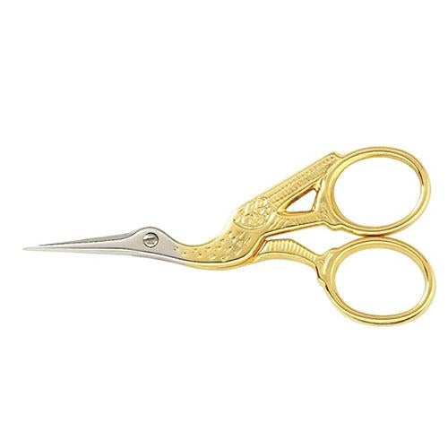 Satin Edge Stork Scissors - Gold