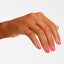 hands wearing M23 Straberry Margarita Gel Polish by OPI