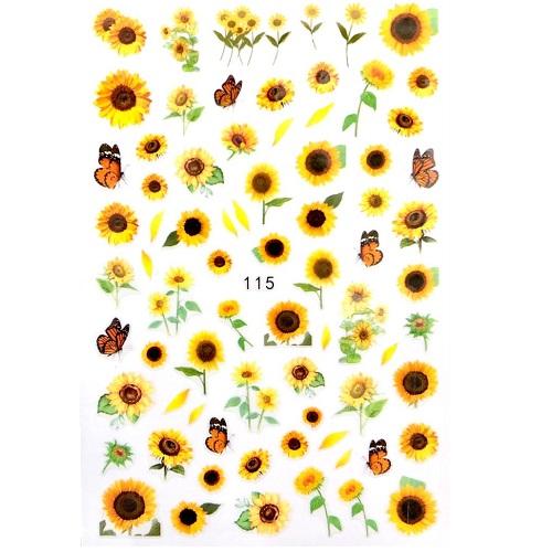 Nail Art Stickers Decal Sunflower - 115