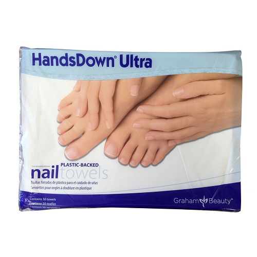 HandsDown Ultra Plastic-Backed Nail Care Towels - 50ct