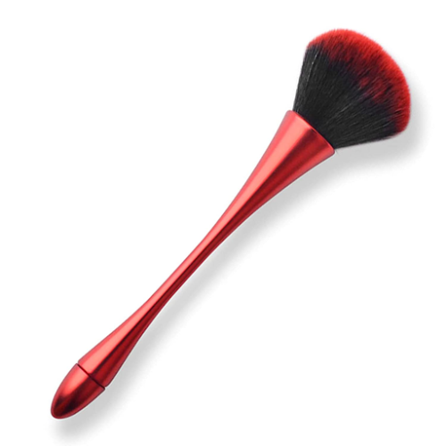 Dust Brush Long Slim Red Handle - Black