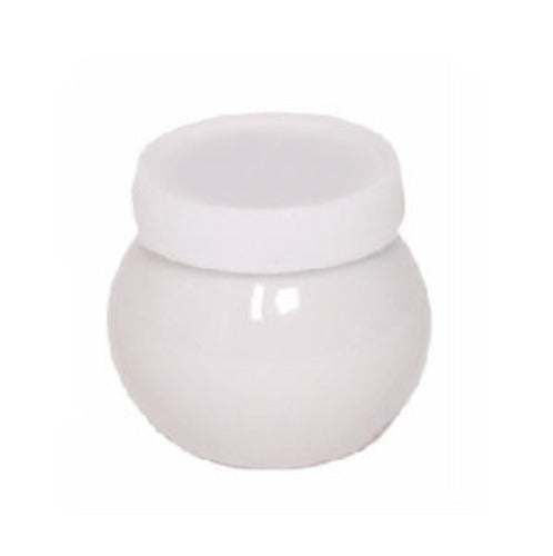 Porcelain Liquid Jar With Lid - White